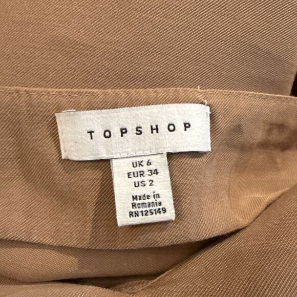 TopShop Women's Top‎ Size 6 Tank Tan Lucite Tortoise Ring Embellished V-Neck EUC - Picture 7 of 9